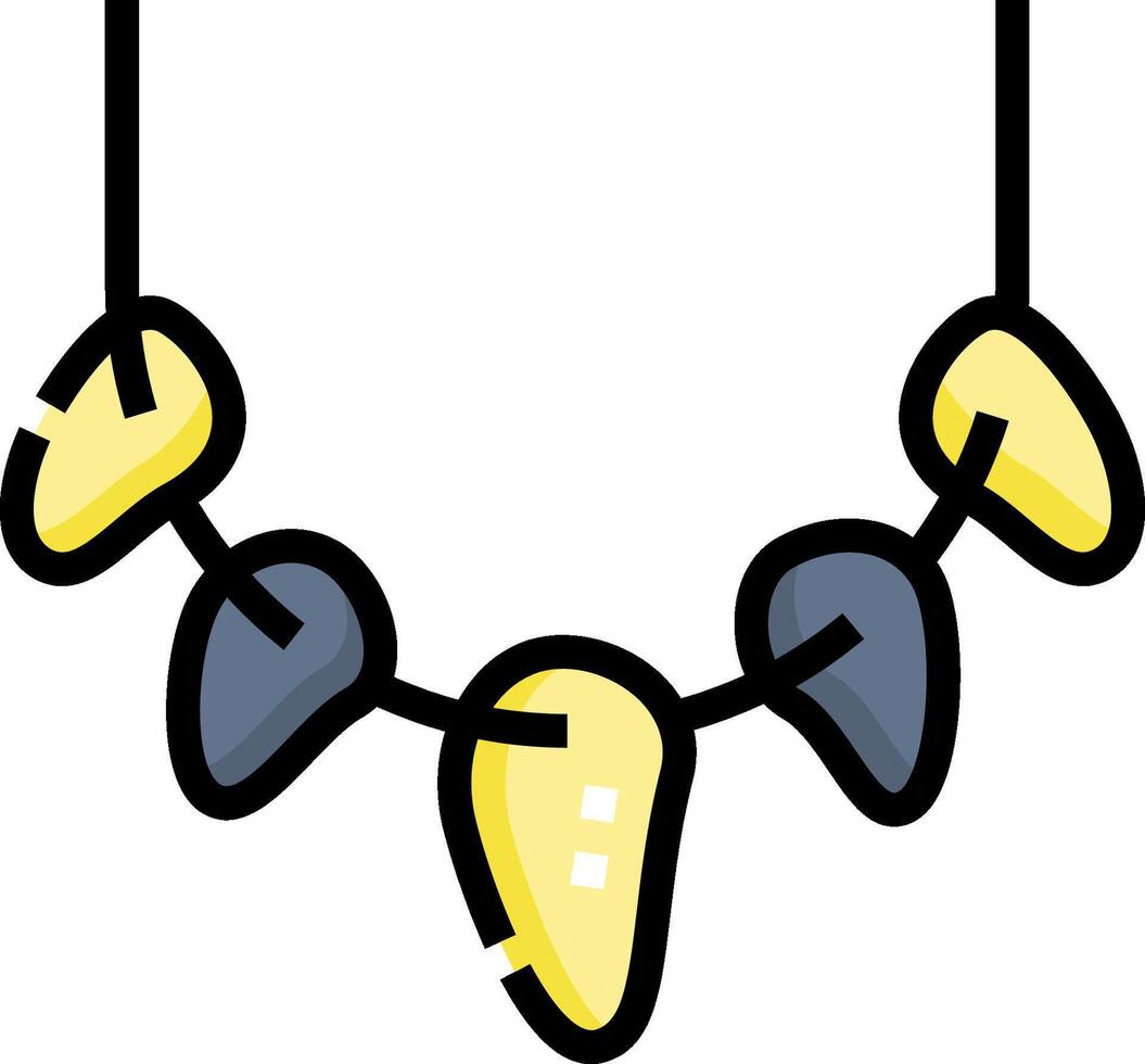 A necklace with yellow and black stones vector