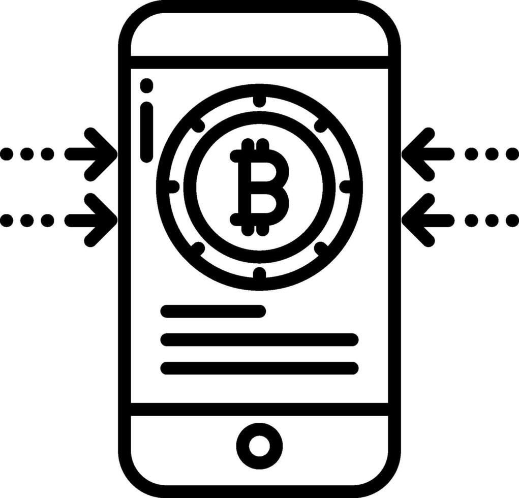 Bitcoin icon on smartphone vector