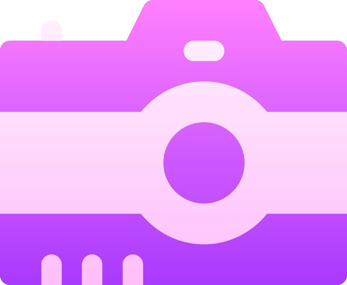 A purple camera icon with a white background vector