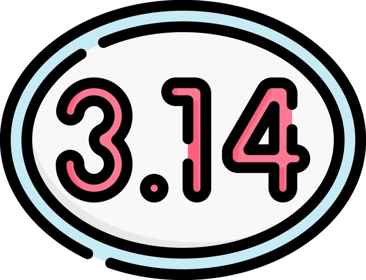 The number 31 14 in a circle with a pink and blue background vector