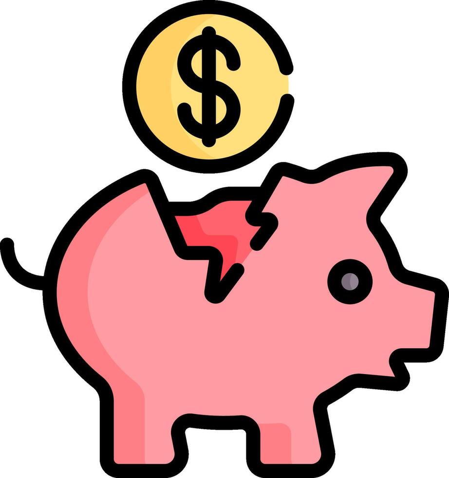 Piggy bank with dollar sign vector