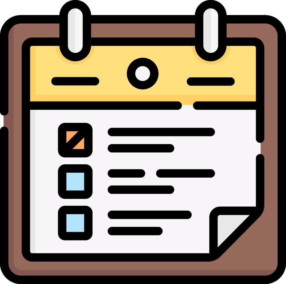 A calendar icon with a check box on it vector
