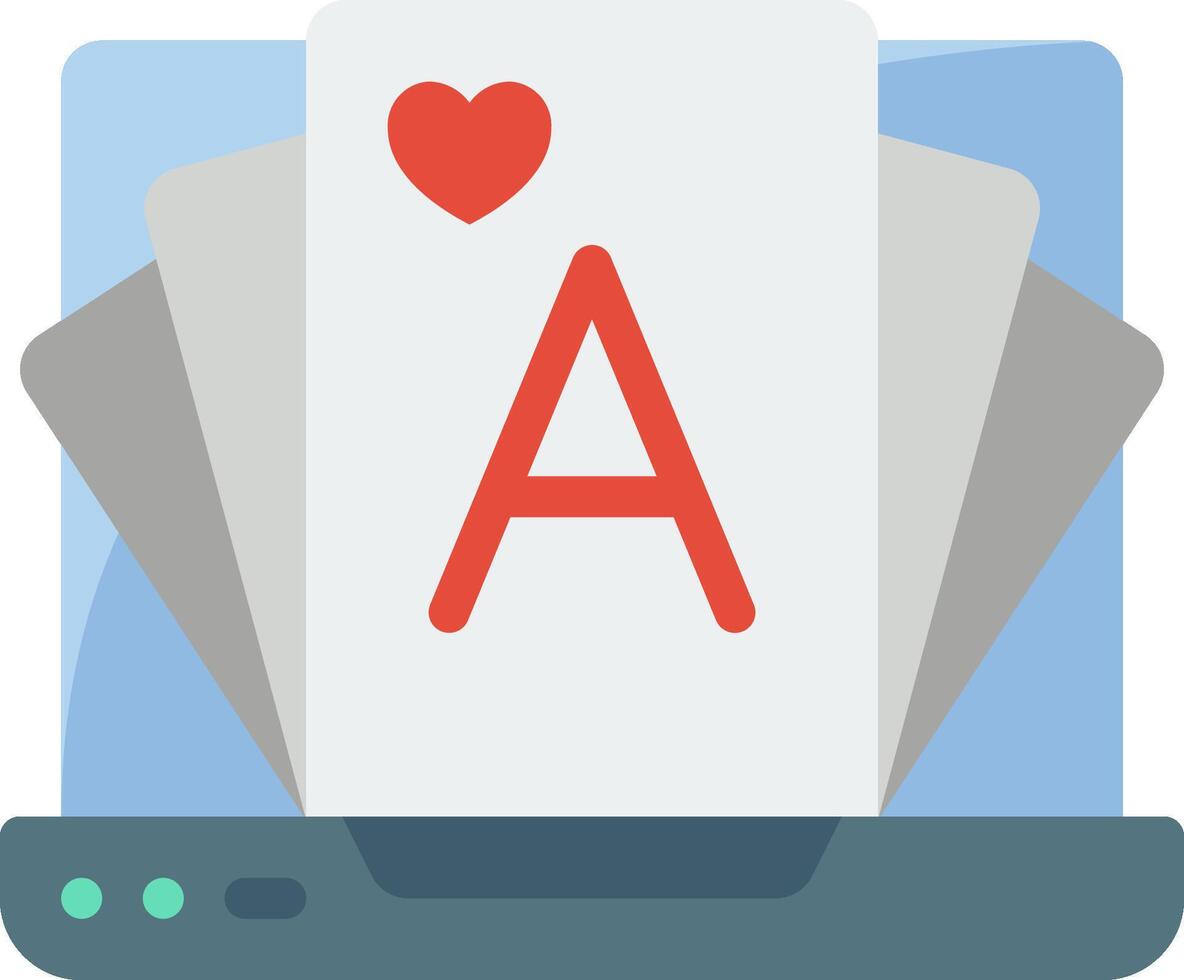 A playing card on top of a laptop vector