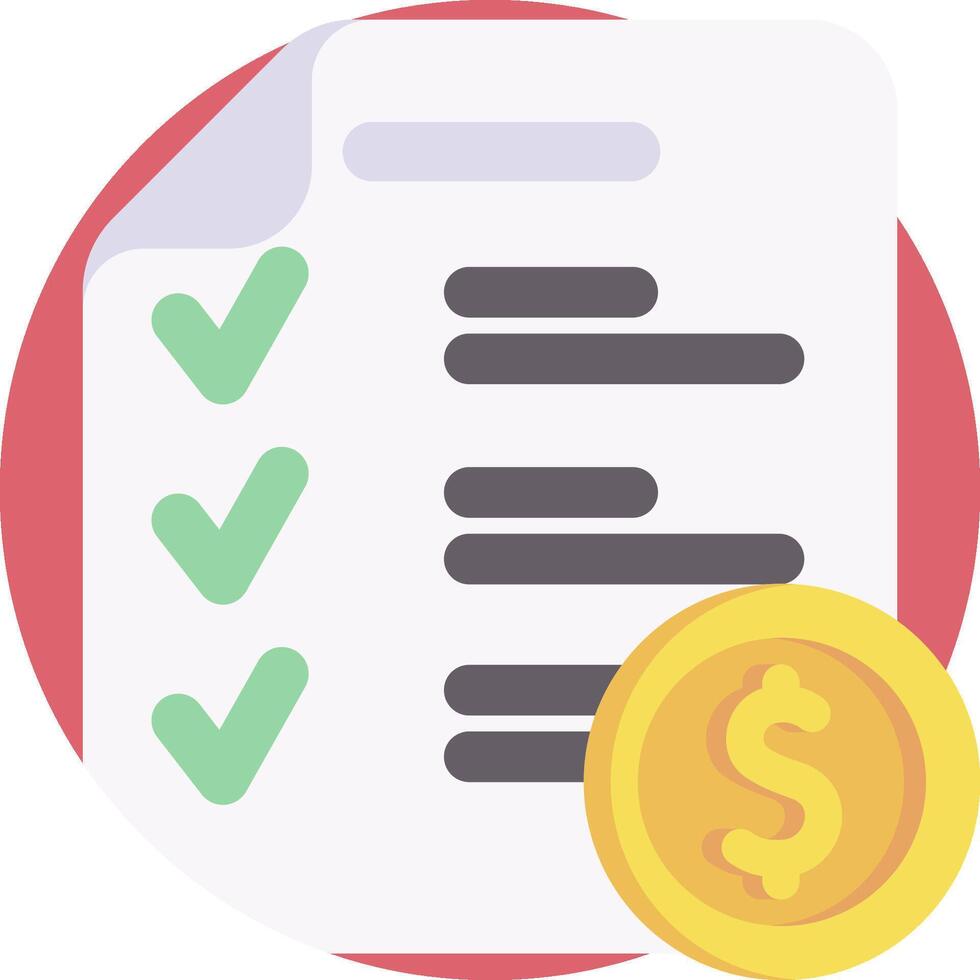 A checklist with a dollar coin and check mark vector