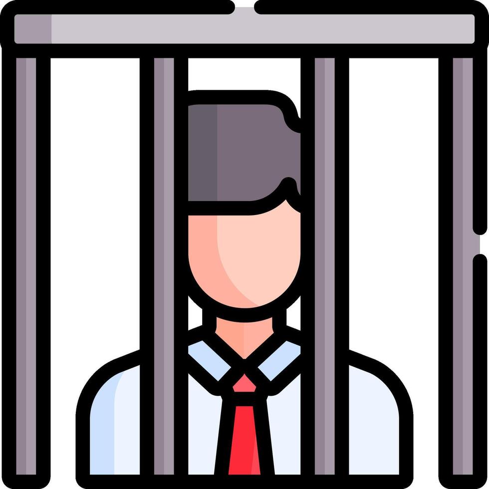 A man in a jail cell with a red tie vector