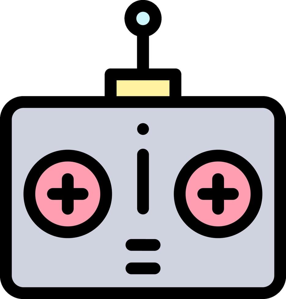A robot with two buttons on it vector