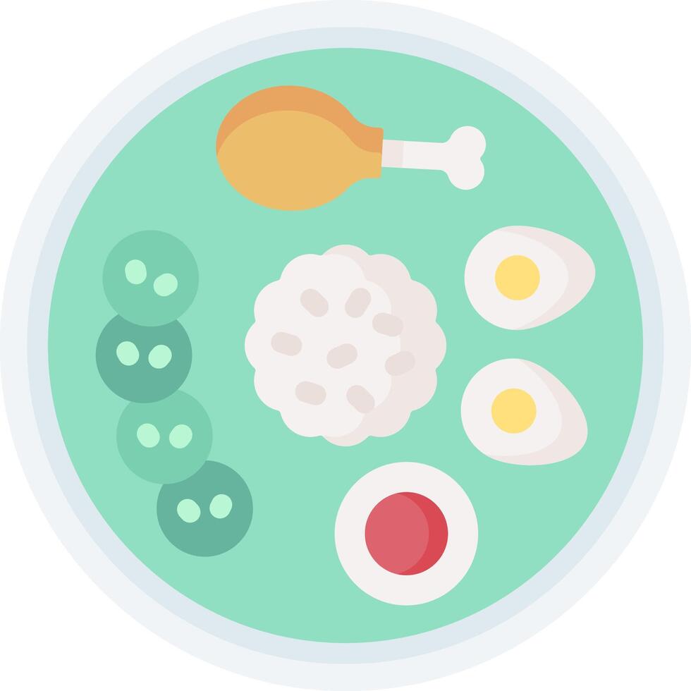 An illustration of food on a plate vector