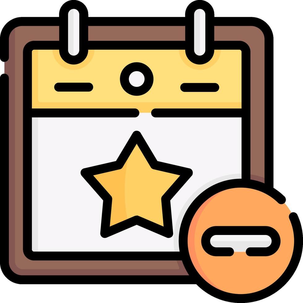 A calendar with a star on it and a button vector