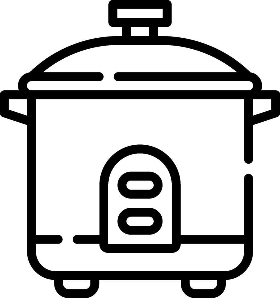 A black and white illustration of a slow cooker vector