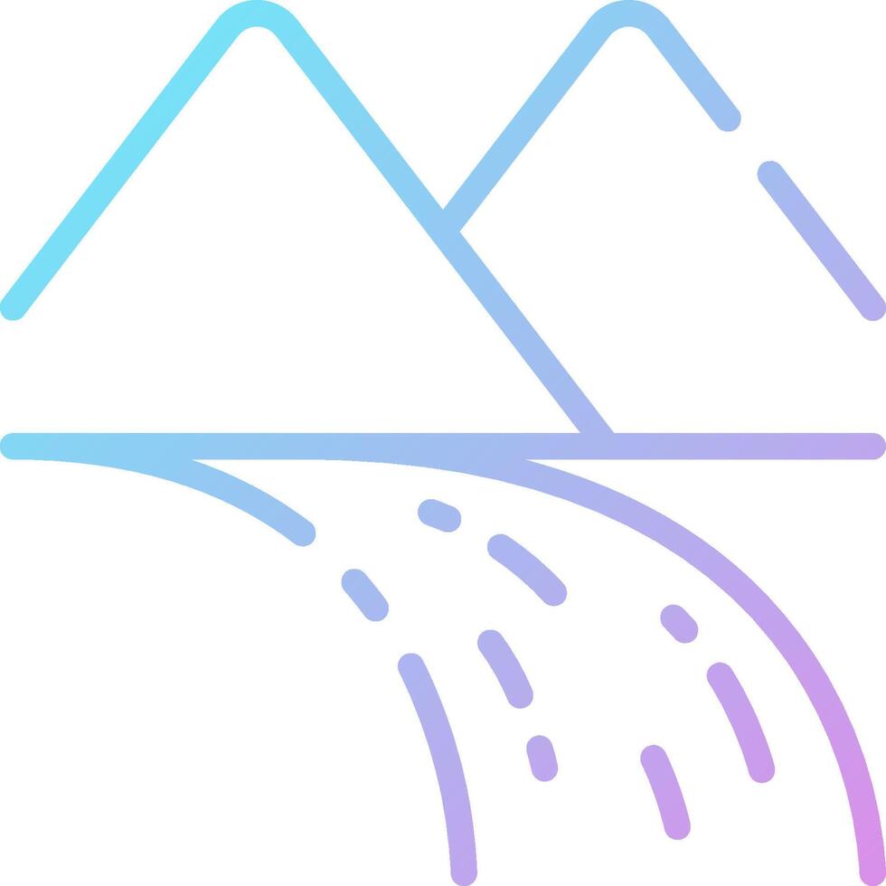 A mountain and river icon vector