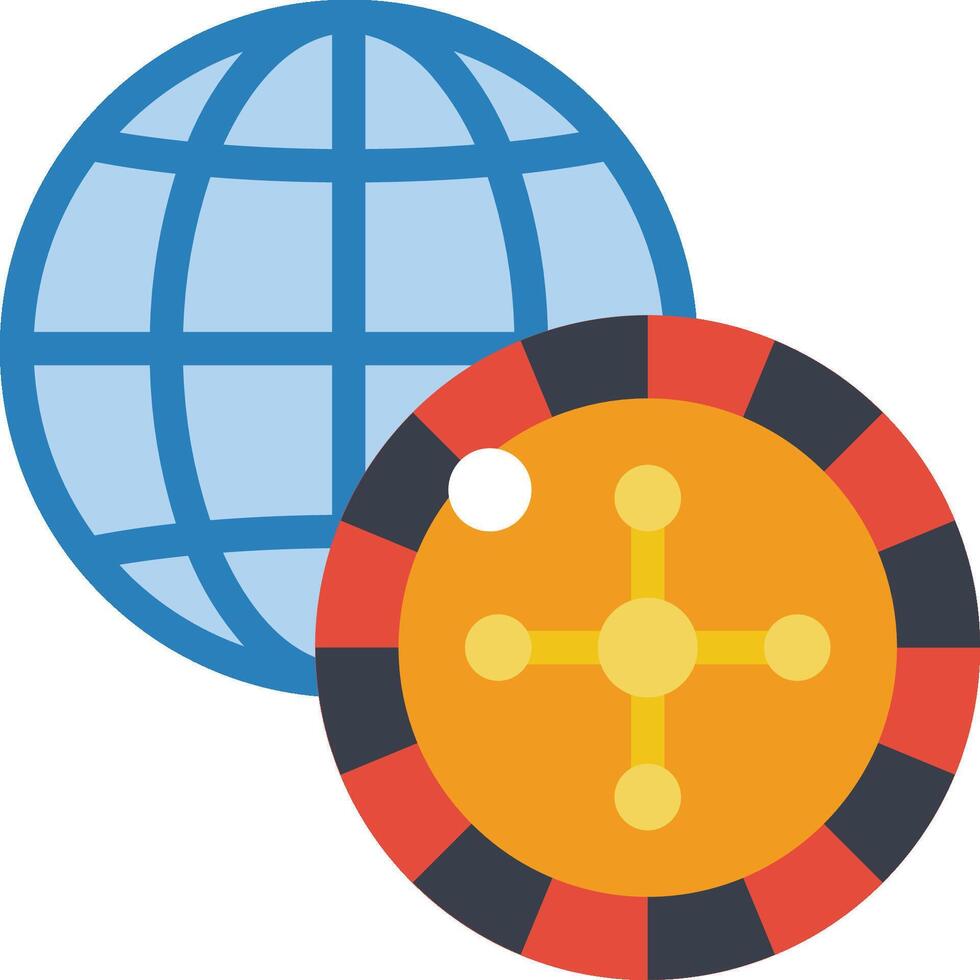 A globe and a casino wheel vector