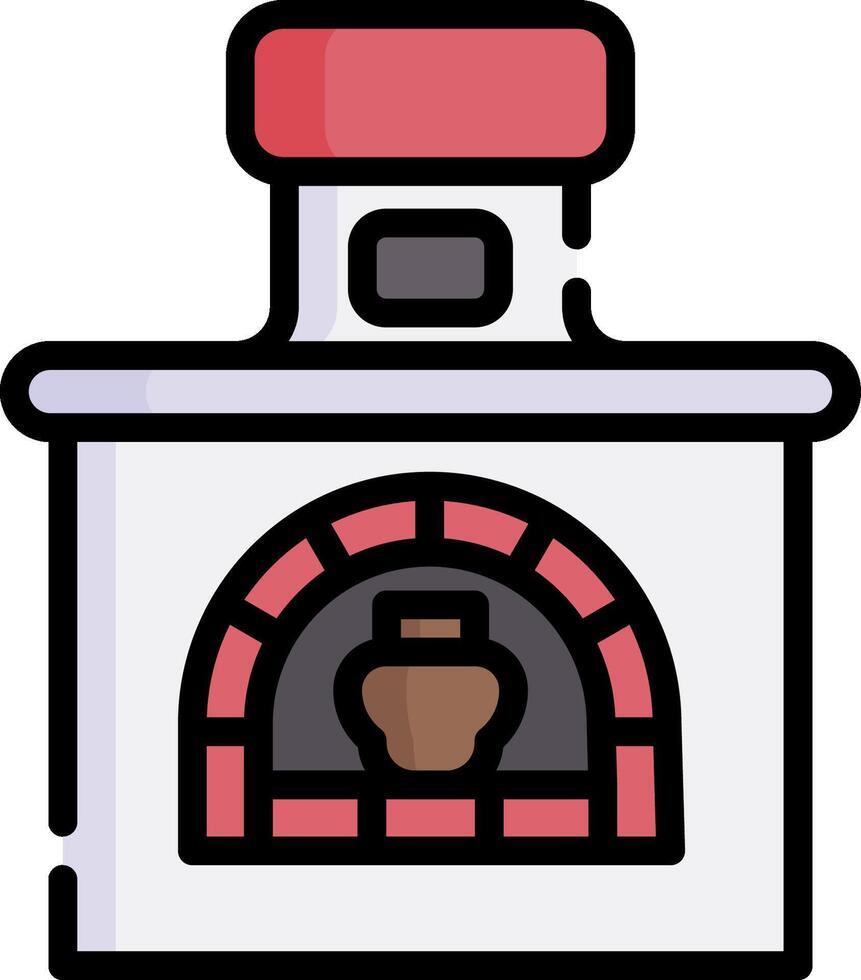 A pizza oven icon on a white background vector