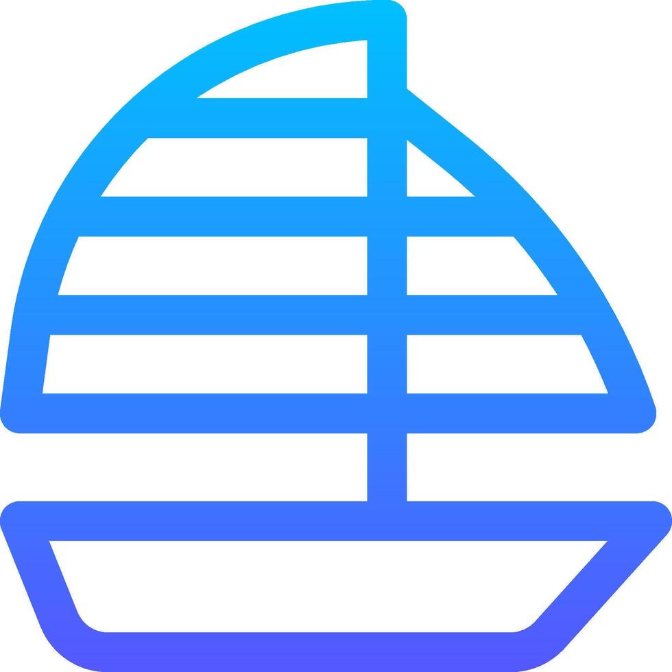 A sailboat icon with blue lines vector