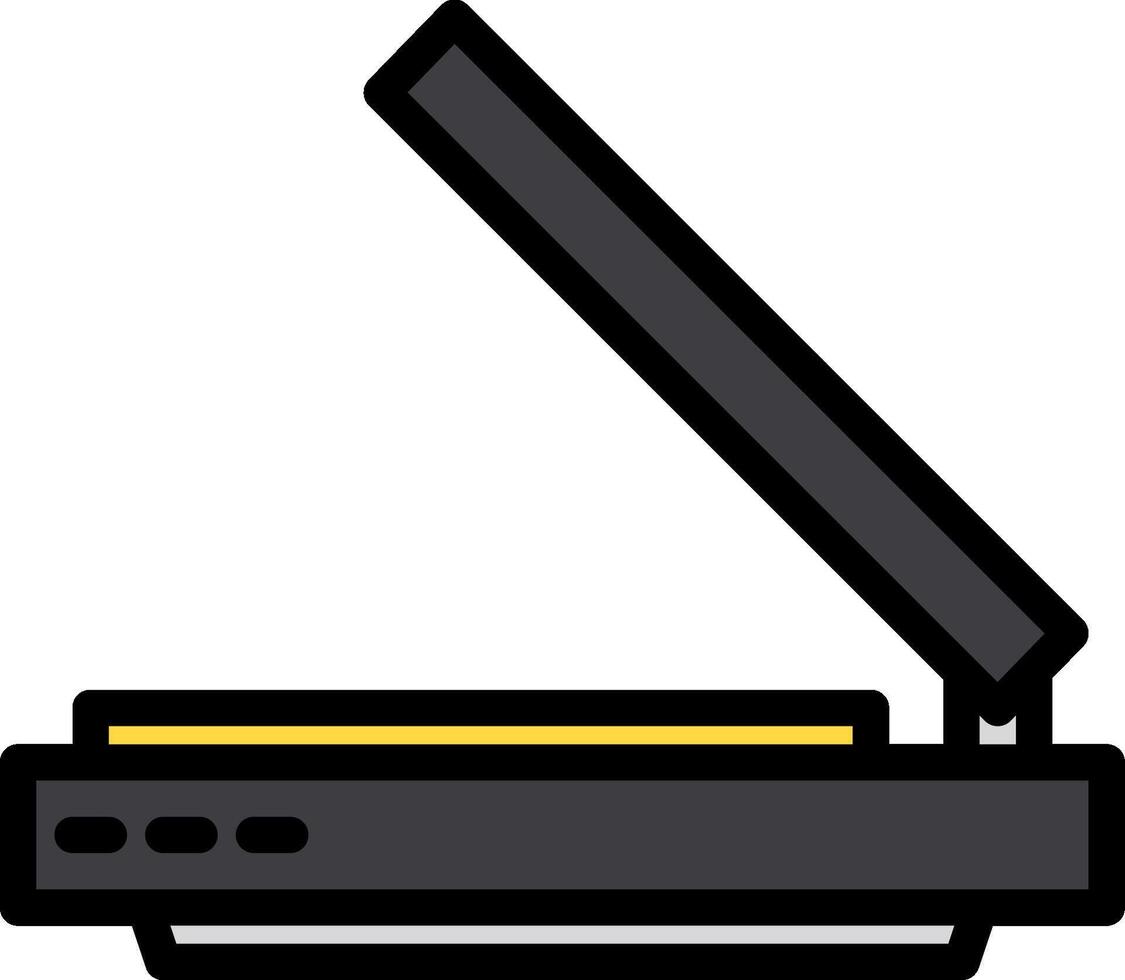 A black and yellow printer icon on a white background vector