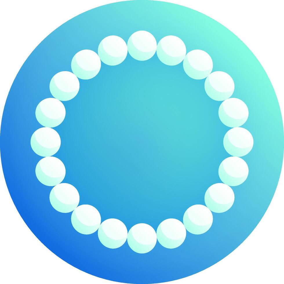 A circle with many pearls on it vector