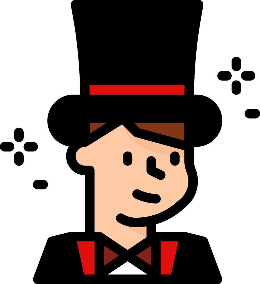 A cartoon man in a top hat and bow tie vector