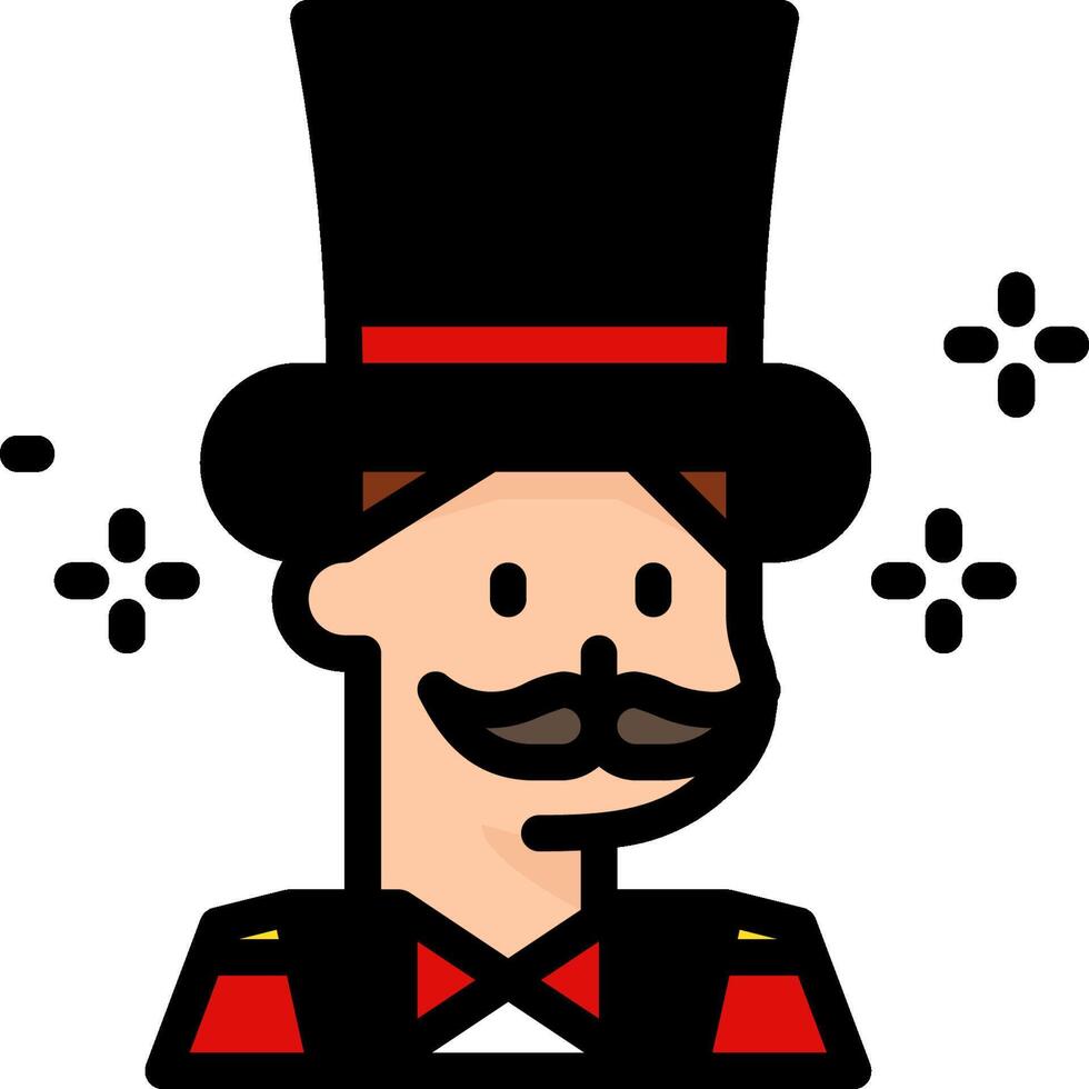 A cartoon man with a mustache and top hat vector