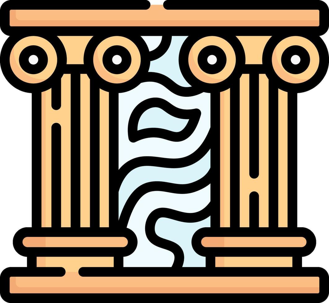 Ancient greek temple icon vector