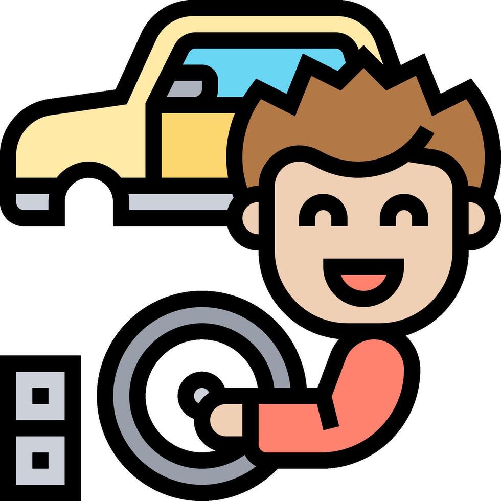 Car repair man illustration vector