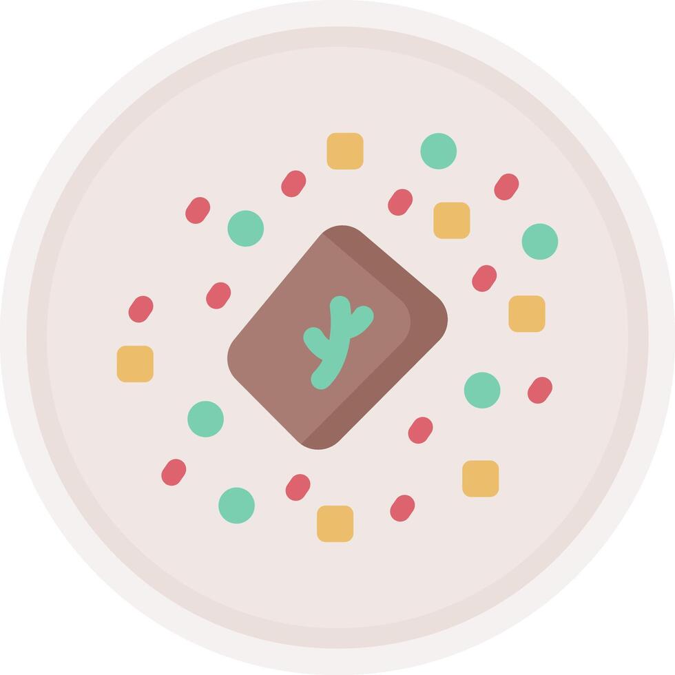 A chocolate bar with sprinkles on top of a plate vector