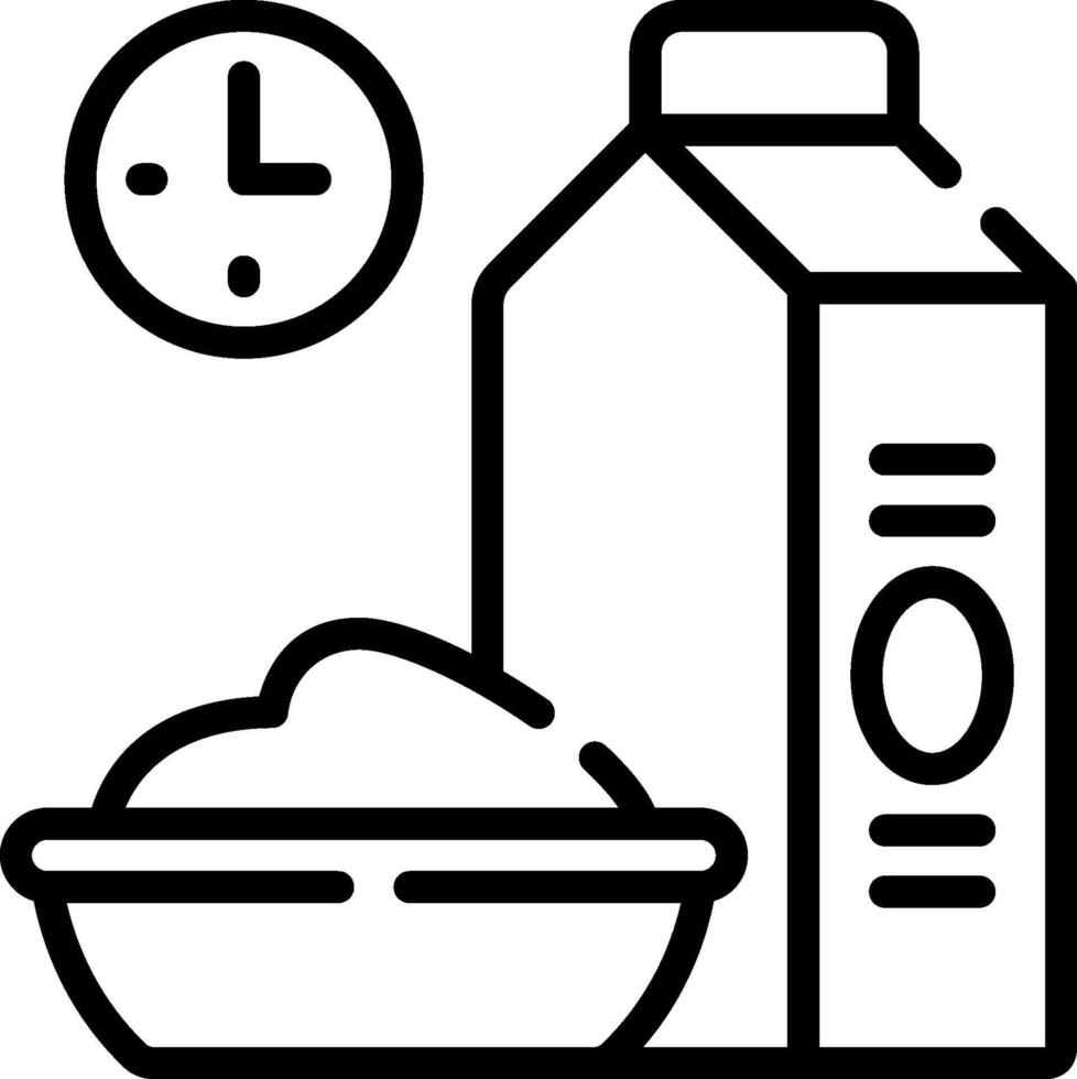 Milk and cereal icon vector