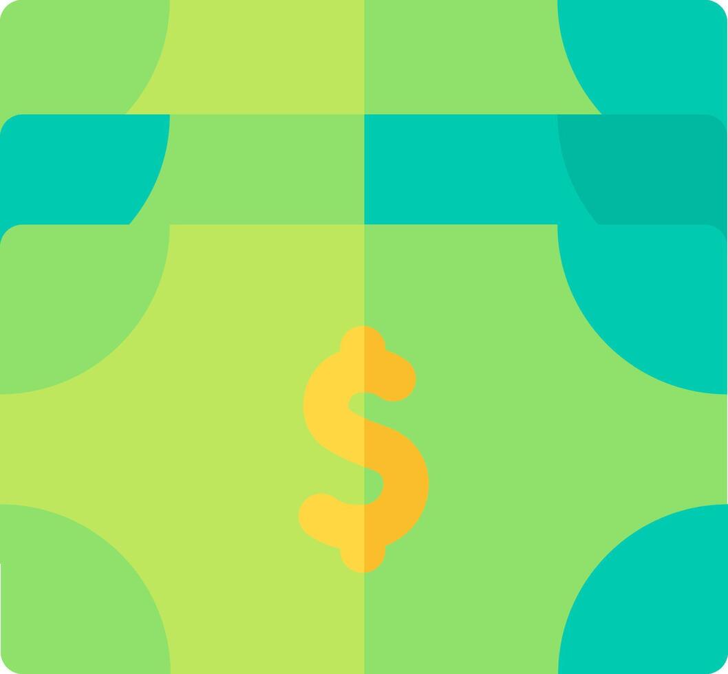 A green and blue dollar sign icon vector