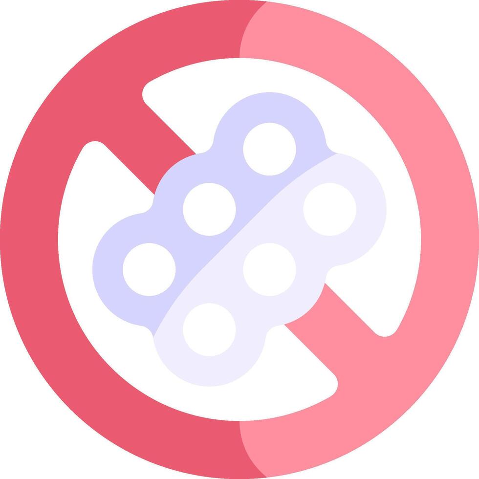 No pills icon on white background vector