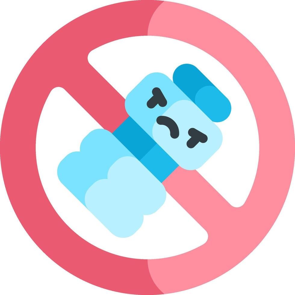A blue robot is in a red circle with a sign that says no vector