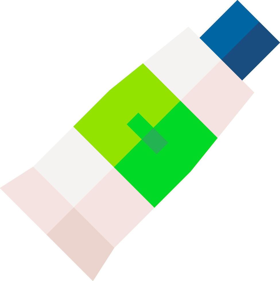 A bottle of toothpaste with a green and blue stripe vector