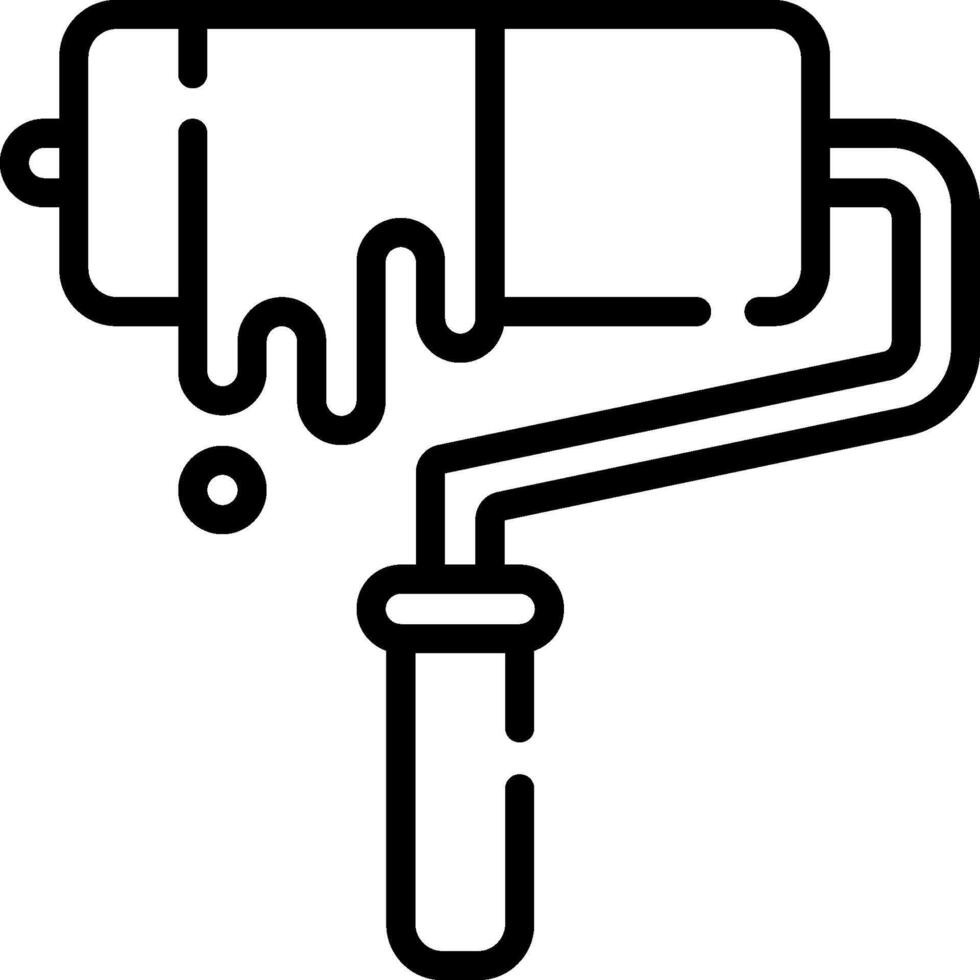 A black and white drawing of a paint roller vector