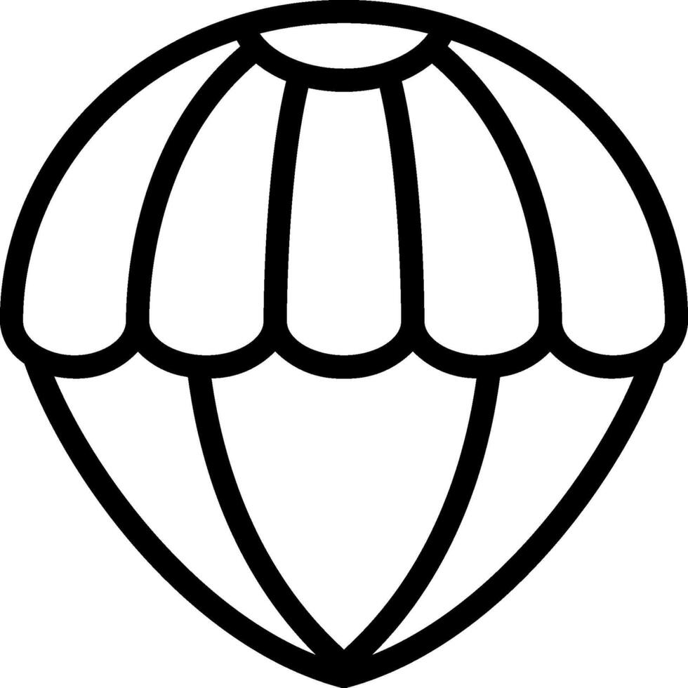 A black and white drawing of a parachute vector