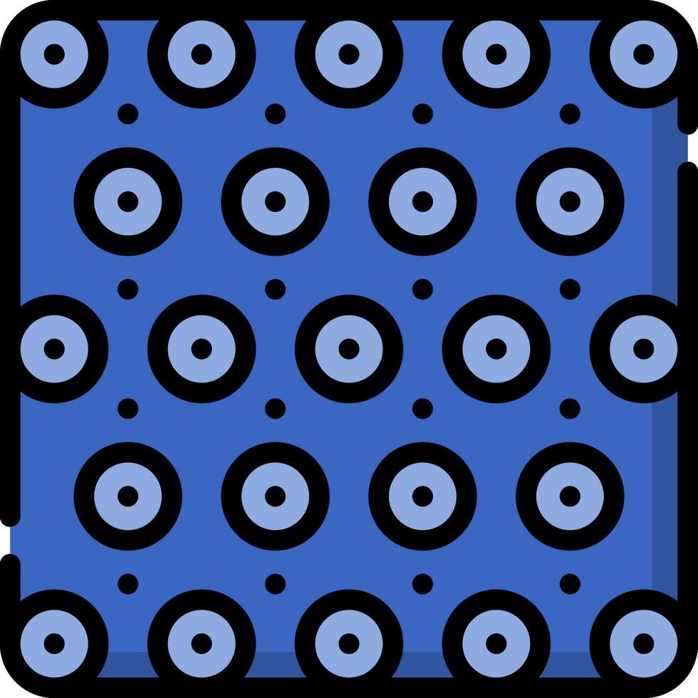 A blue square with black circles on it vector