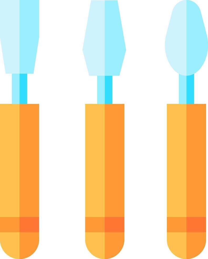Three different tools with different shapes and sizes vector