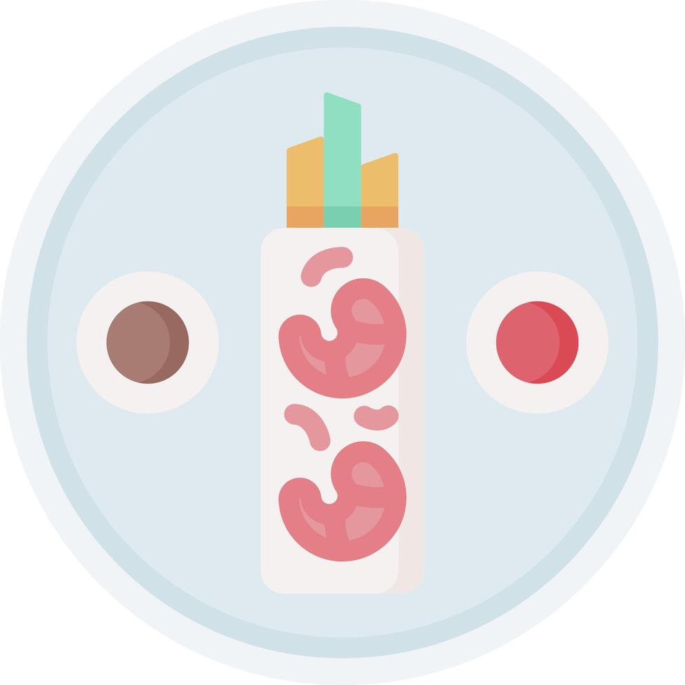 An illustration of a sushi roll with a slice of meat vector