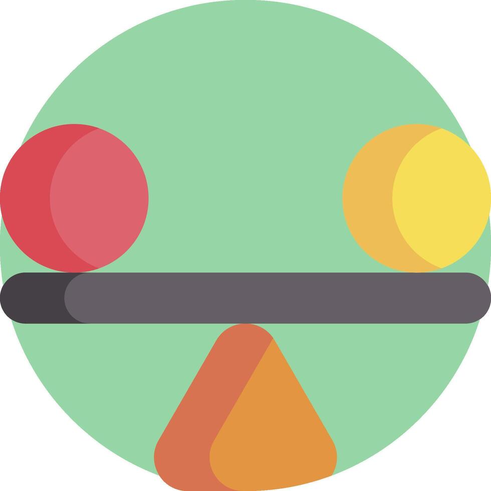 A balance scale with two balls on it vector