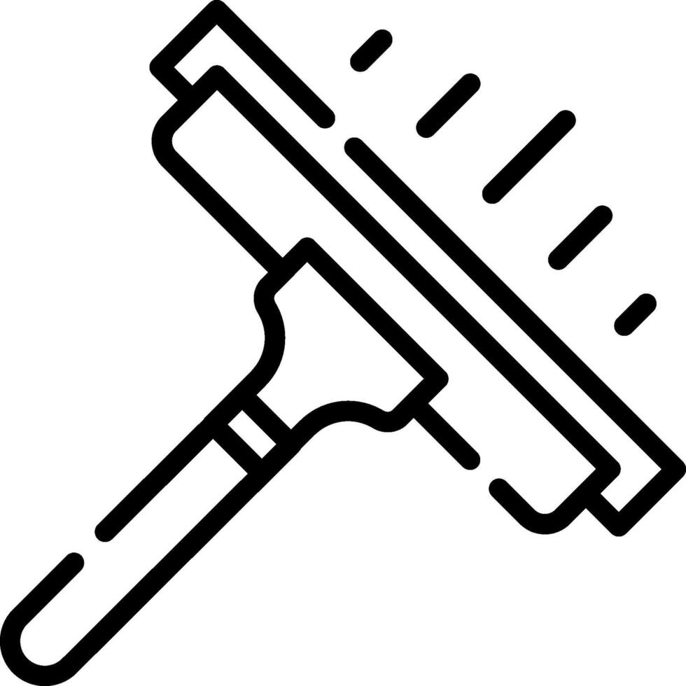 A black and white line drawing of a window cleaner vector