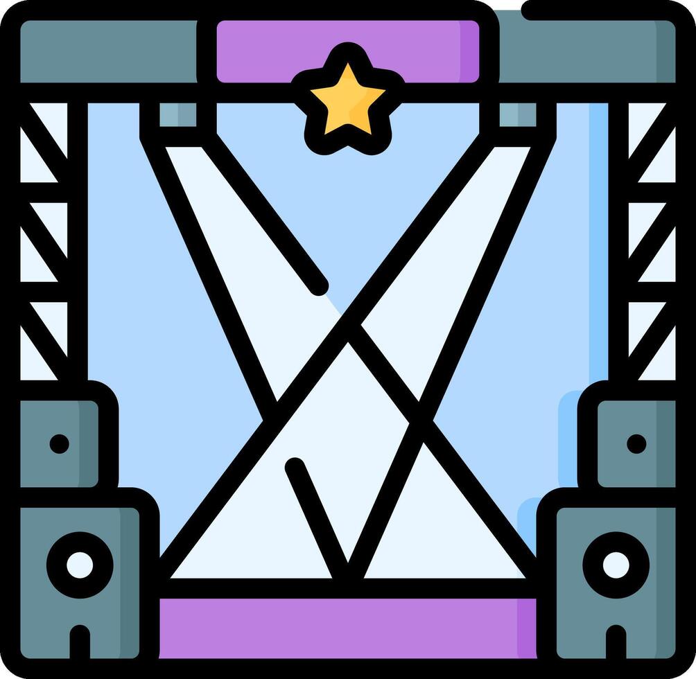 A purple and blue star with a cross on it vector