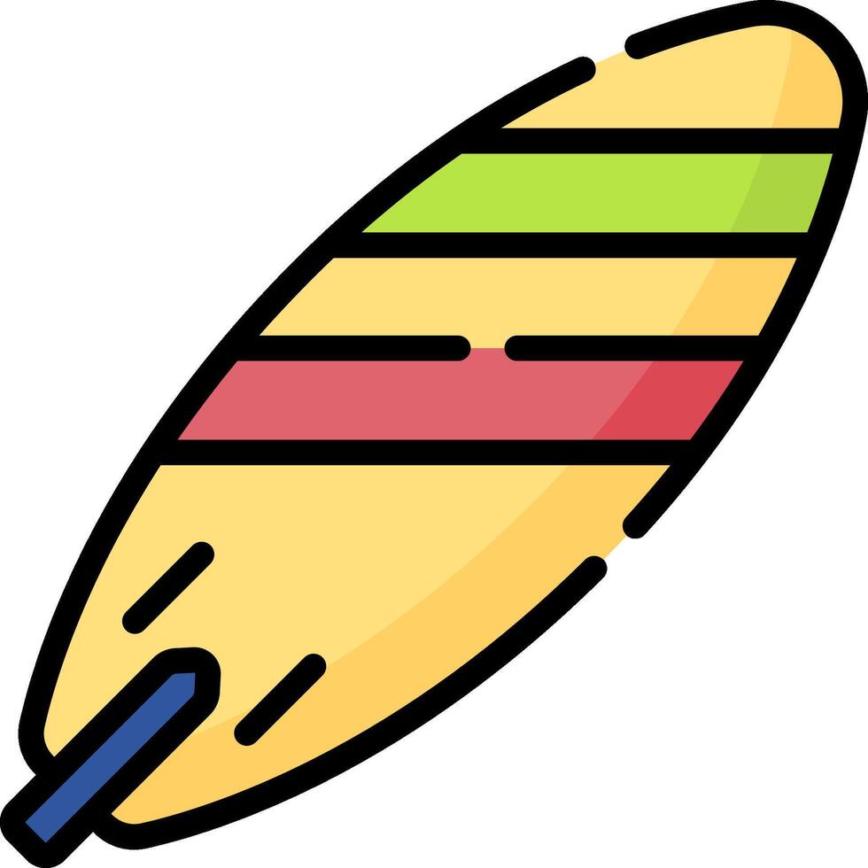 A colorful surfboard with a handle on it vector