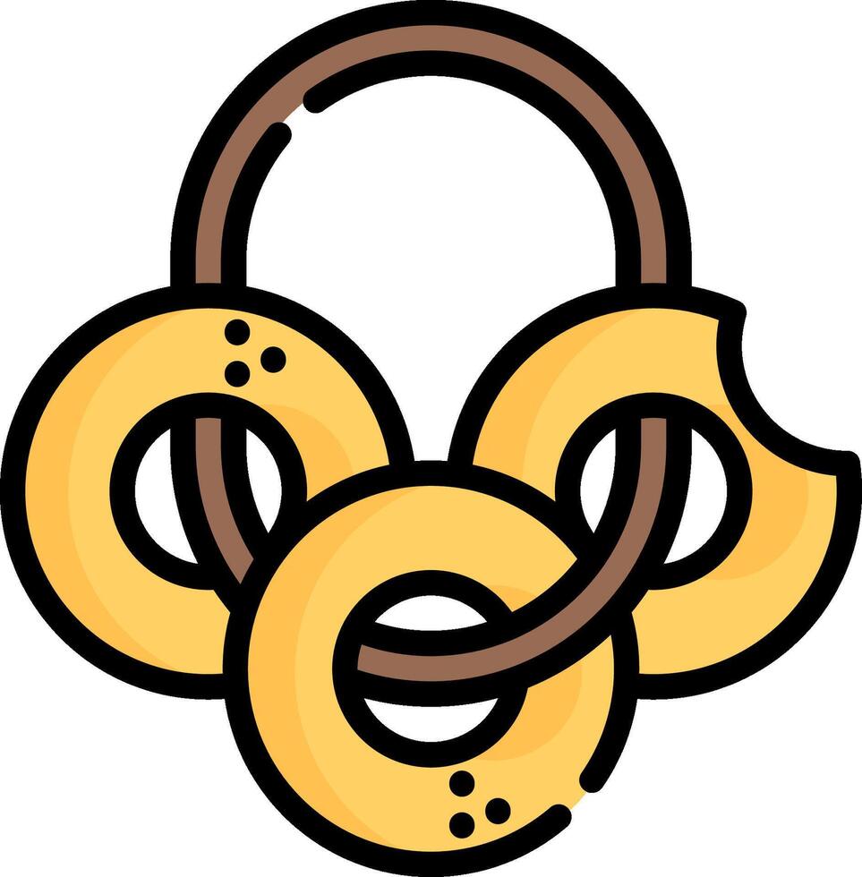 A cartoon illustration of three rings vector