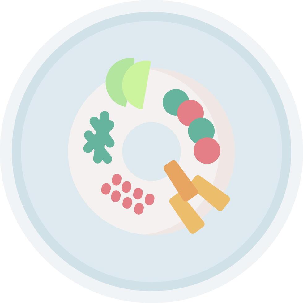A donut with fruit and vegetables on it vector