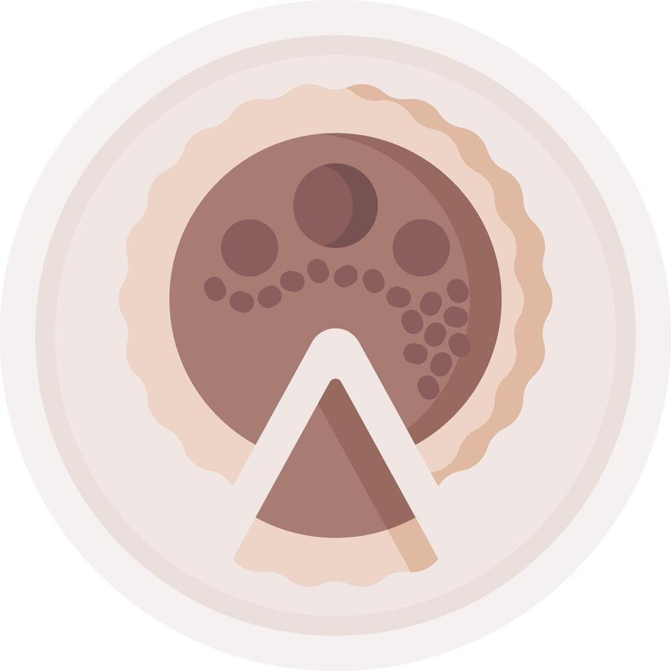A brown and white pie with a circle in the middle vector