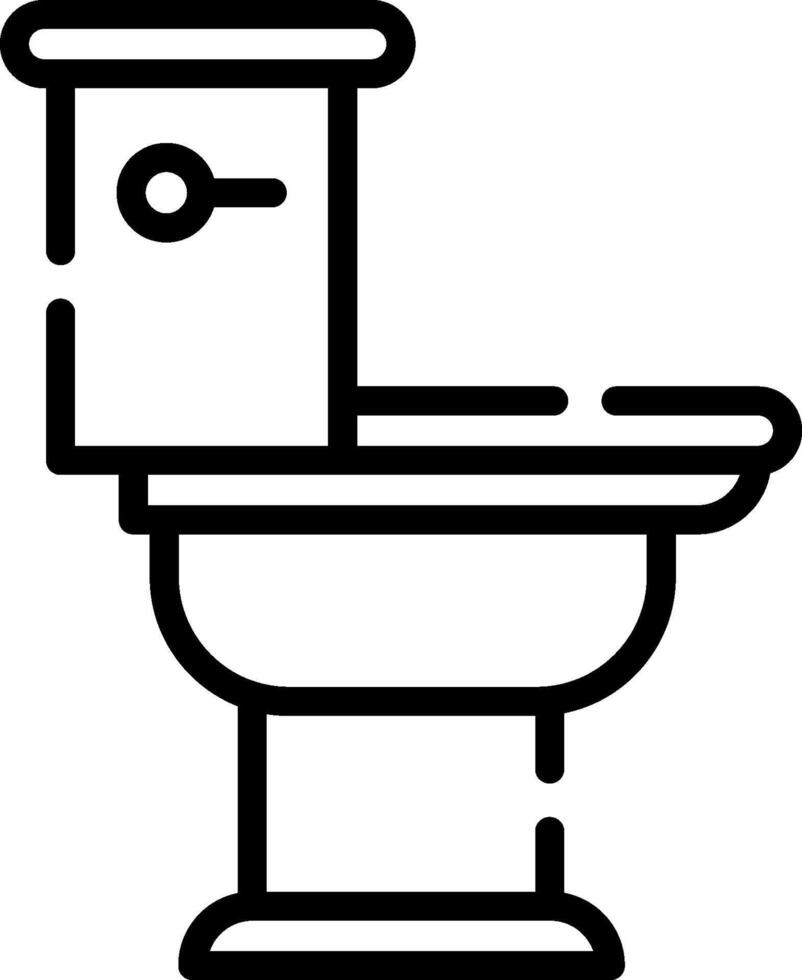A black and white illustration of a toilet vector