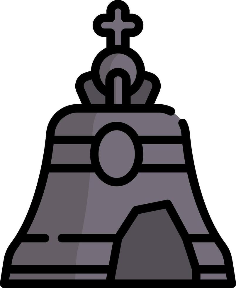A bell with a cross on top of it vector