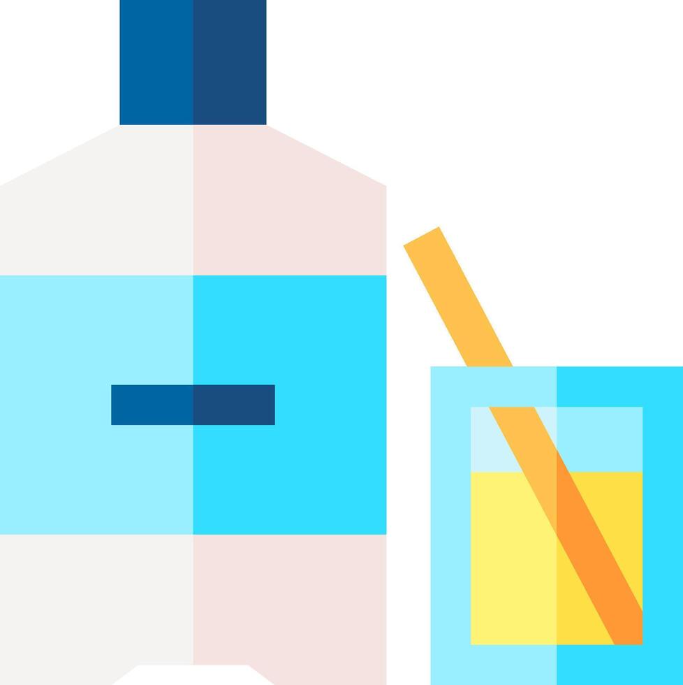 A bottle of water and a glass of water vector