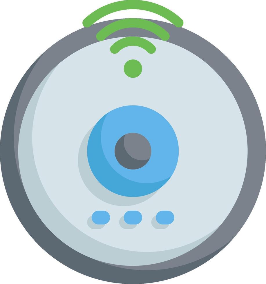 A circular device with a green and blue icon vector