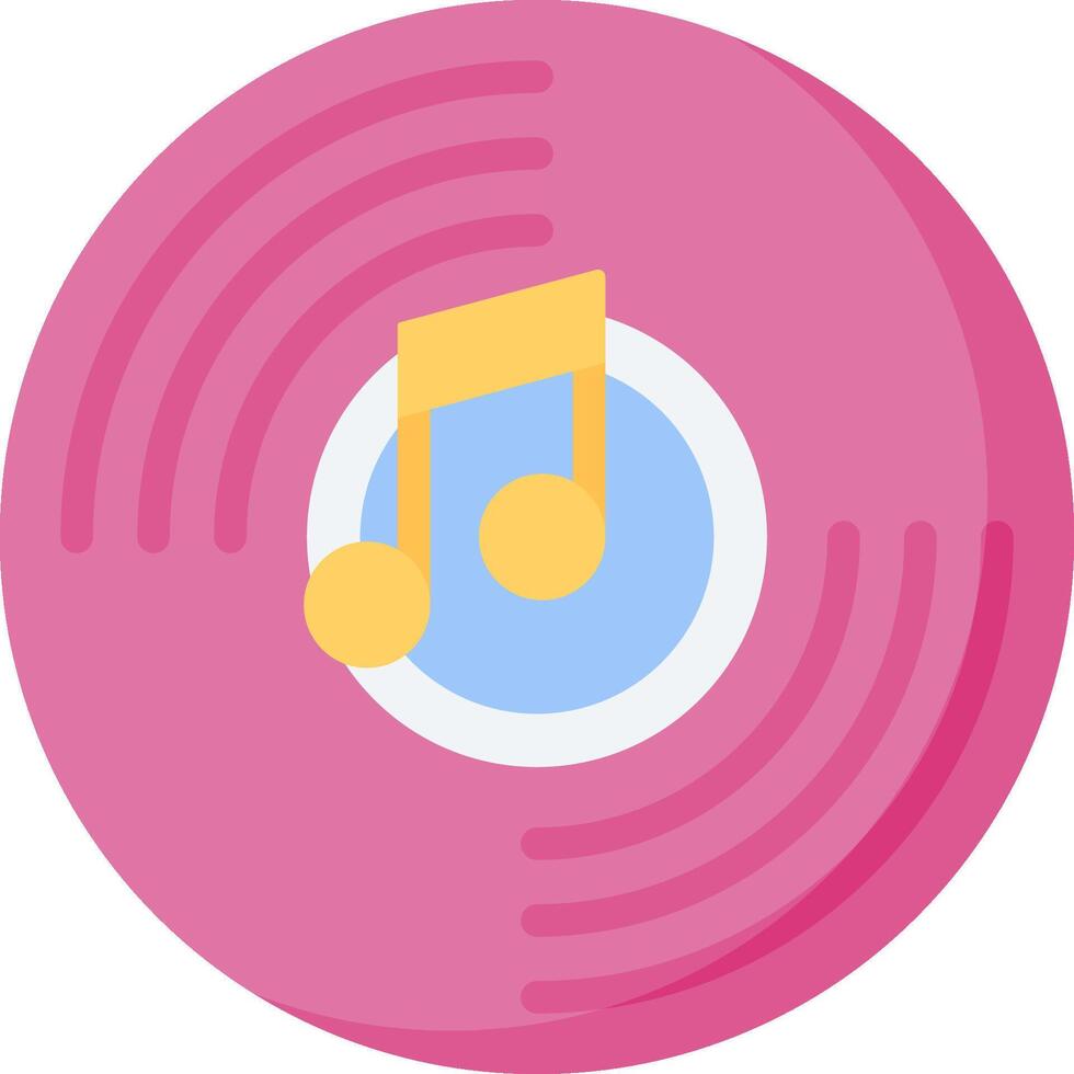 A pink record with a musical note on it vector