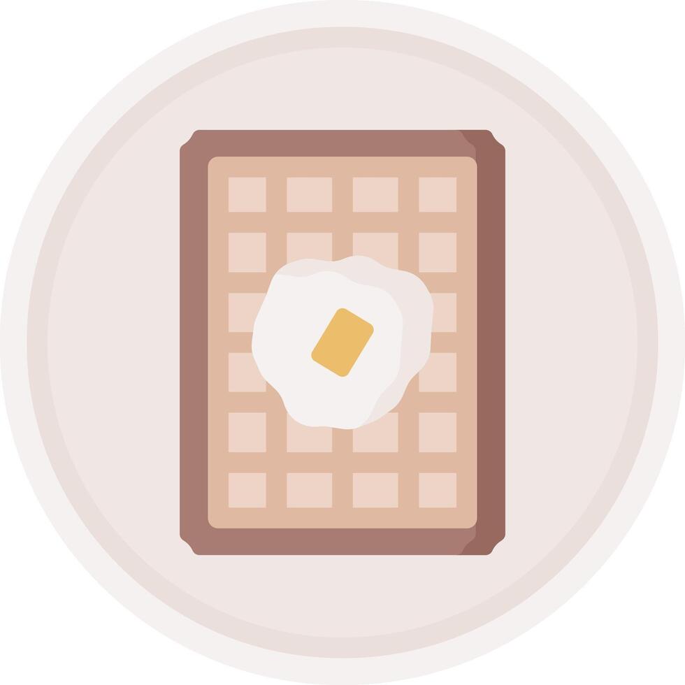An egg on a waffle icon vector