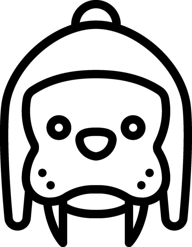 A black and white drawing of a dog with a hat vector