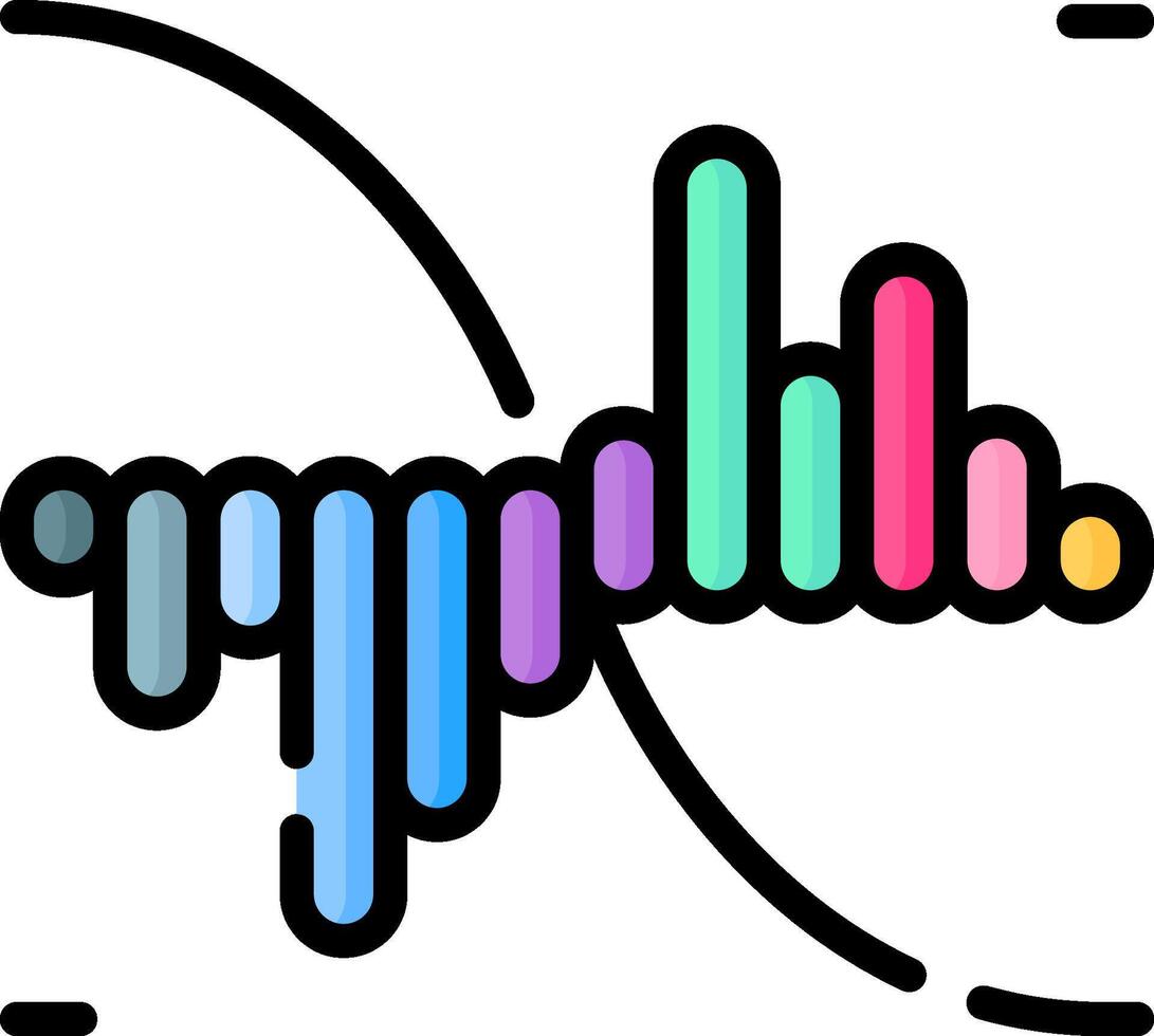 A colorful sound wave icon vector