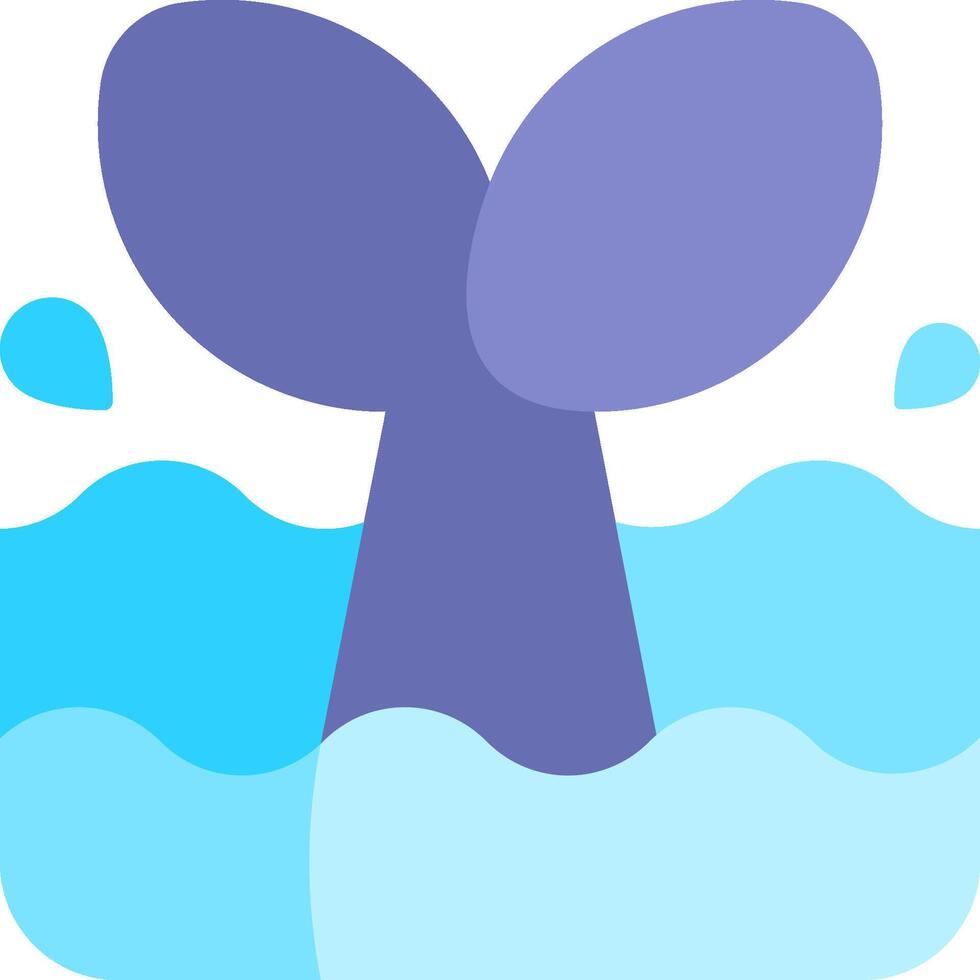 A whale tail in the water with blue water vector